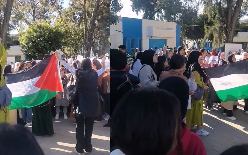 وسط دعوة للإضراب.. احتجاج بثانوية علال الفاسي (فيديو)