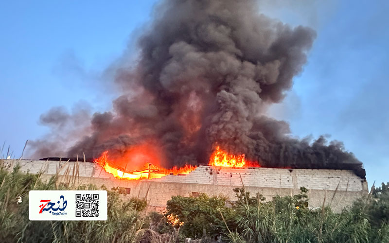 حريق يدمر مخزنًا في عين مشلاوة