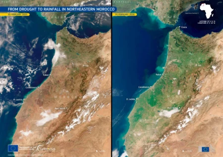 برنامج فضائي أوروبي يرصد تحولًا مذهلا في المغرب