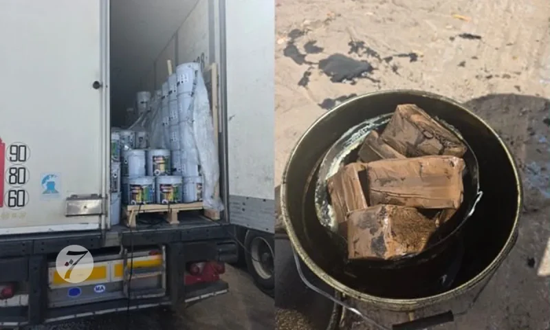 خمسة أطنان من الحشيش داخل علب صباغة!