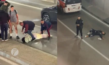 فتاة تقود دراجة نحو حائط نفق تحت أرضي في طنجة (فيديو)